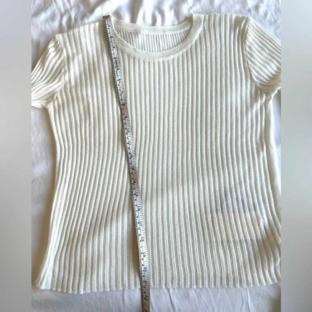NWT Commense See Through Ribbed Knit Mesh Top - Picture 13 of 16